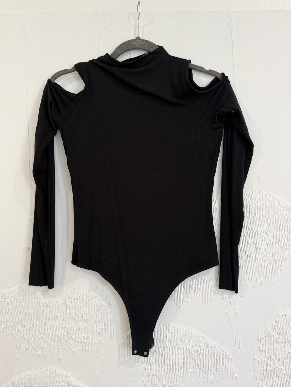 Bailey 44 Black Cold-Shoulder Long Sleeve Bodysuit